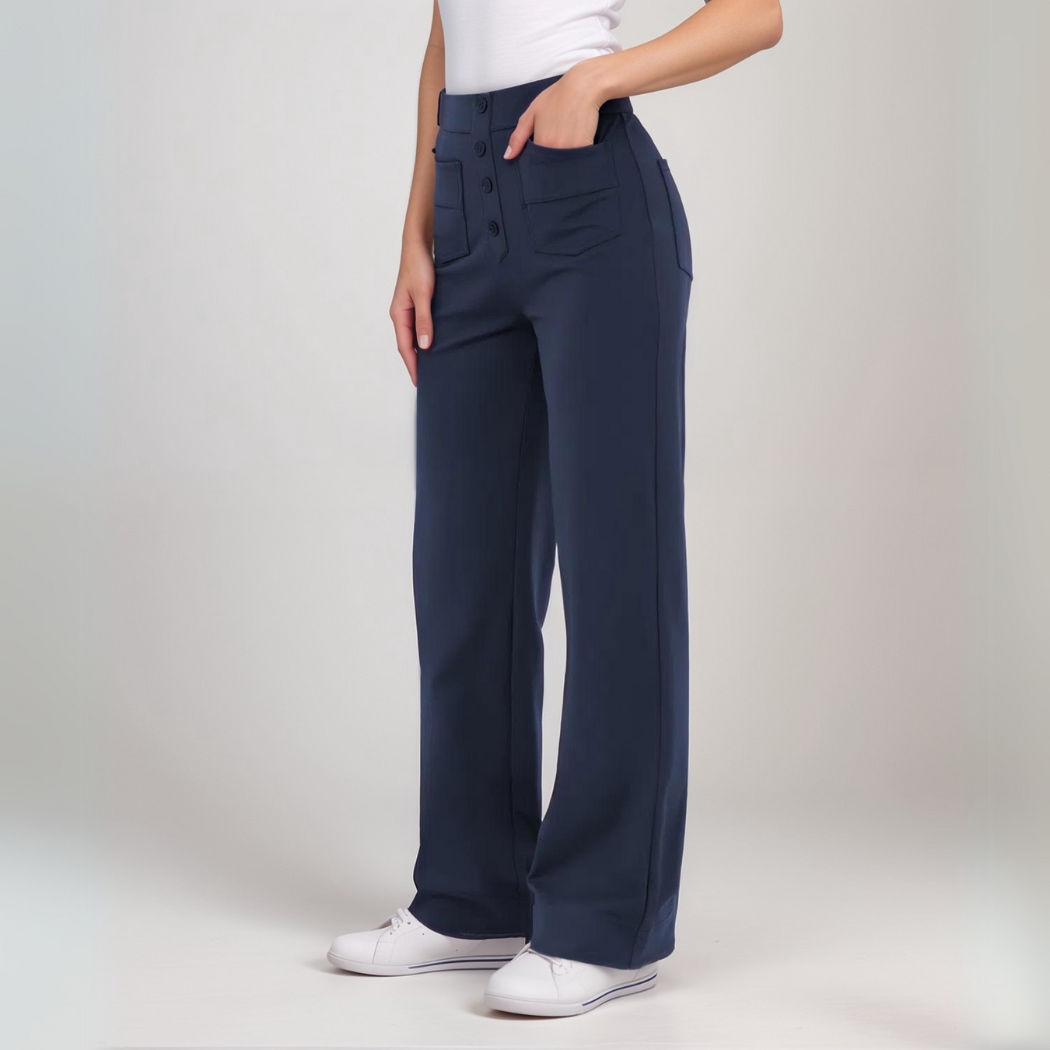 Elsa | Pantalon élastique taille haute | 1+1 GRATUIT