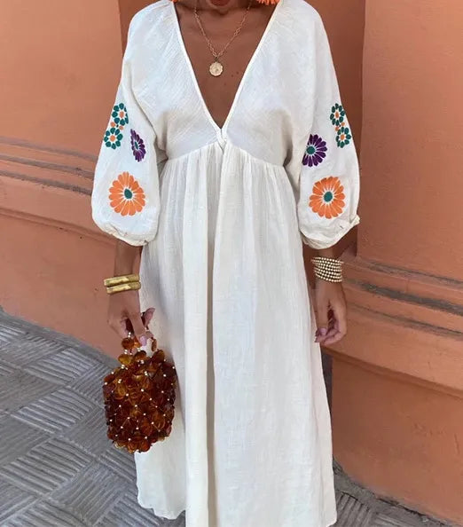 Maëlle™ | Robe Longue Brodée