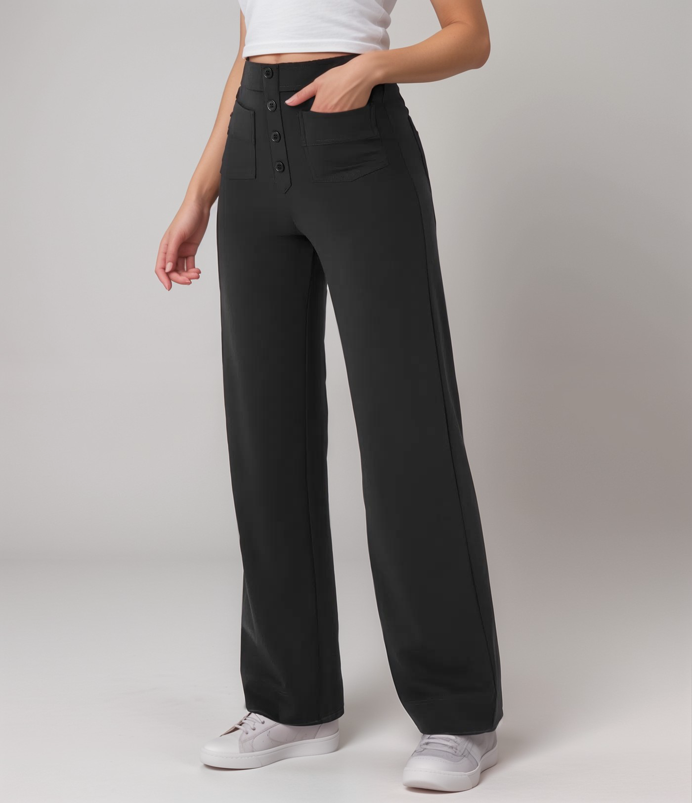 Elsa | Pantalon élastique taille haute | 1+1 GRATUIT