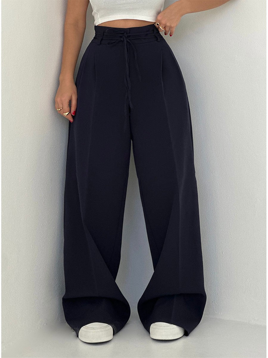 Stefania - Pantalon taille haute avec jambes larges