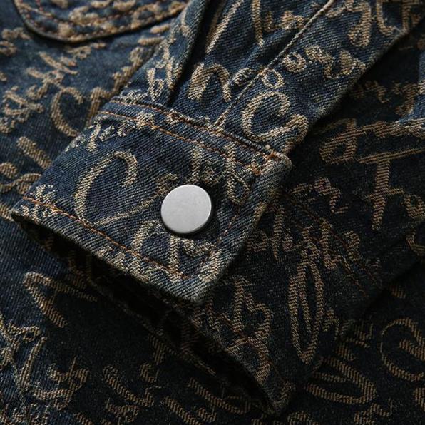 Ruben™ – Veste en denim artistique avec broderies élégantes