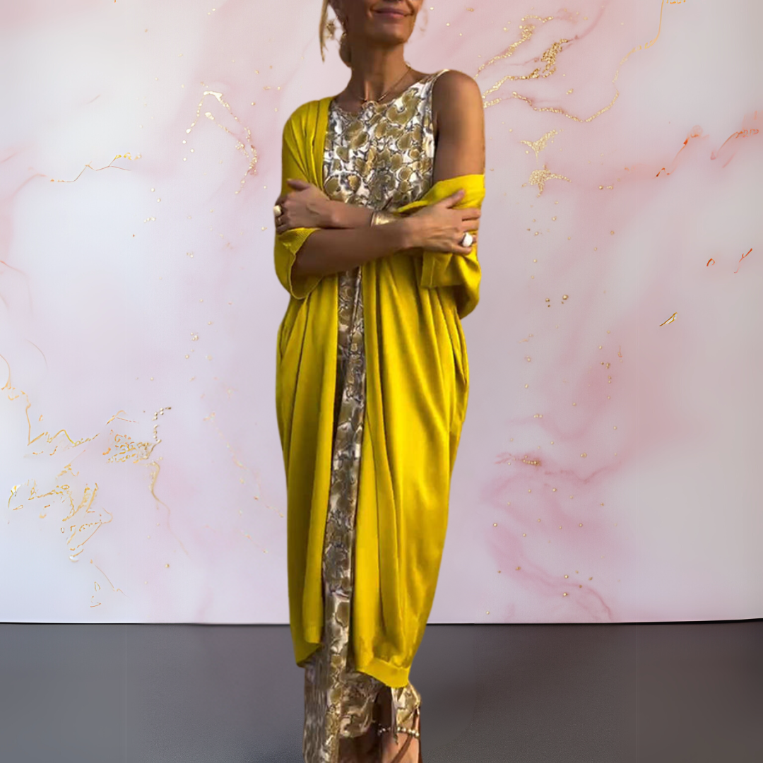 Monique | Robe Longue Fluide Deux-en-Un