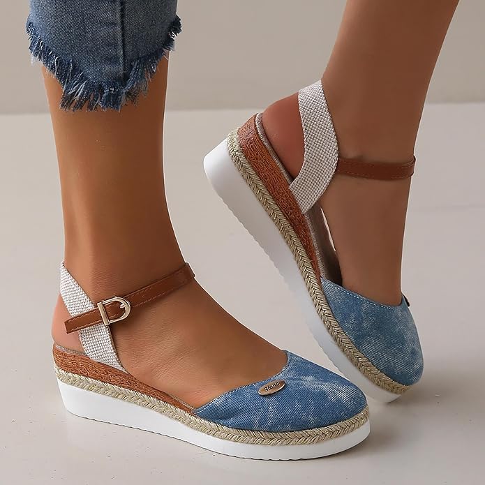 Alfonsa | Sandales Orthopédiques à Talon Plat, Aéré et Décontracté