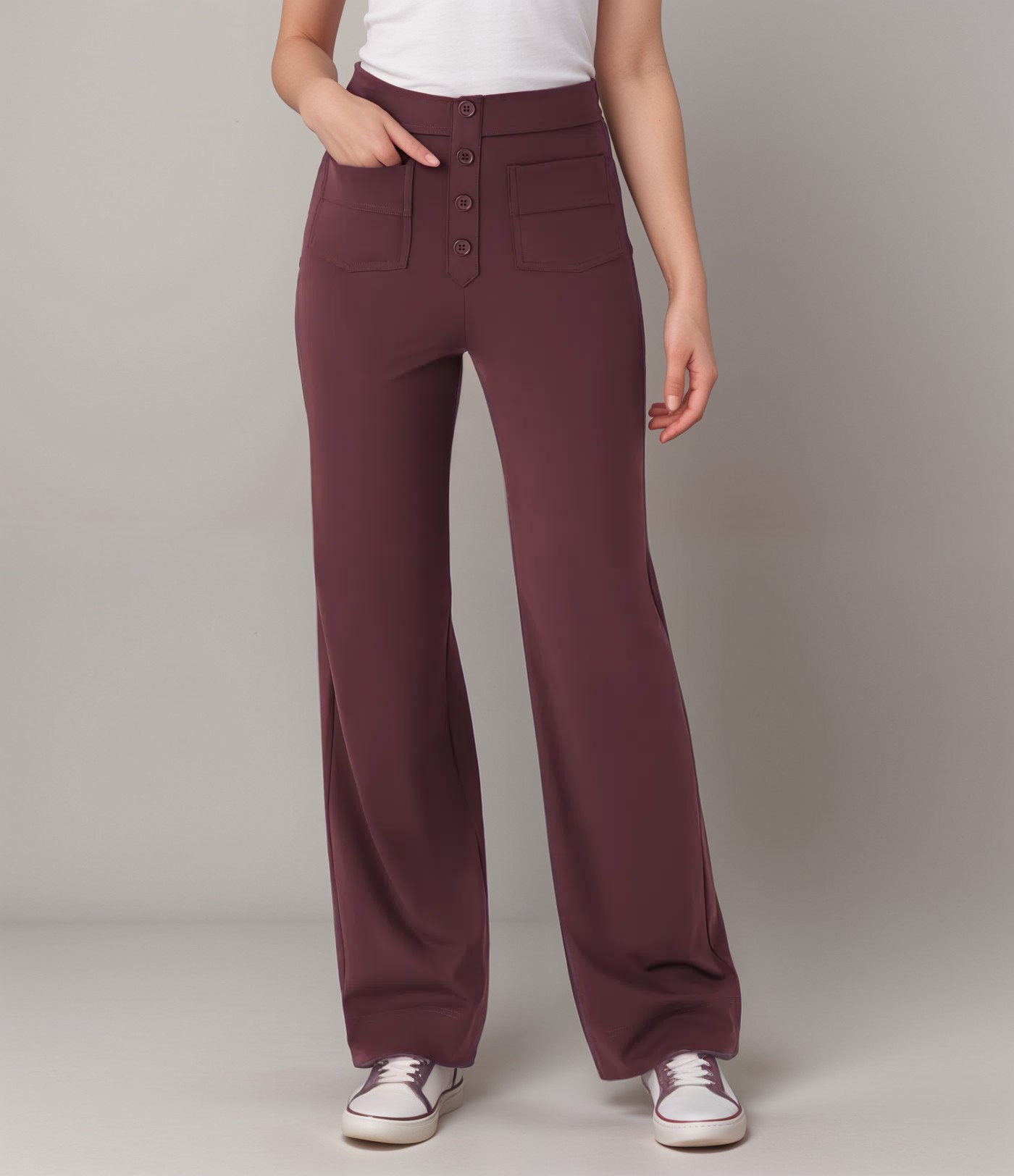 Elsa | Pantalon élastique taille haute | 1+1 GRATUIT