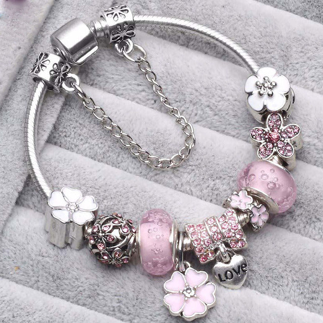 Bracelet en Argent Vintage Rose