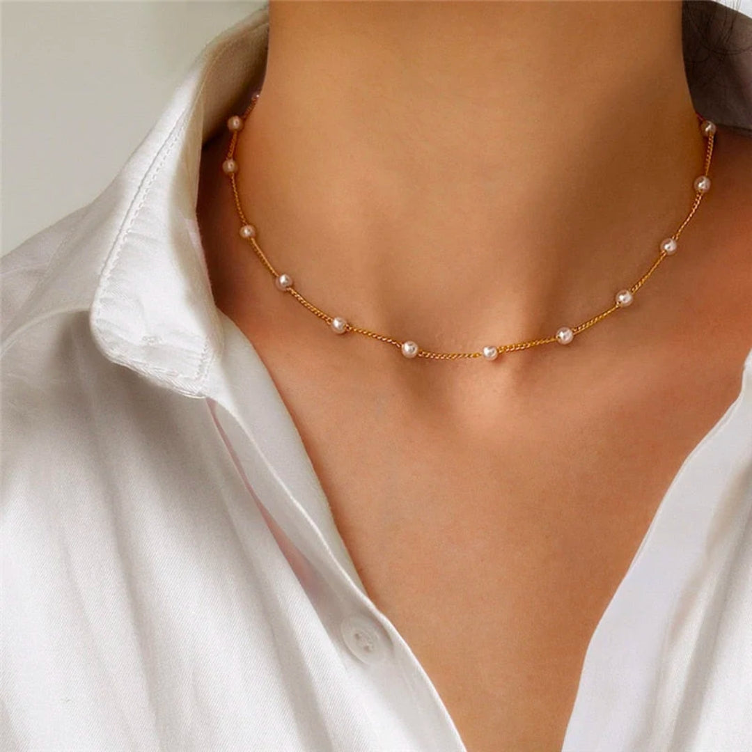 Collier de Perles Petites en Or