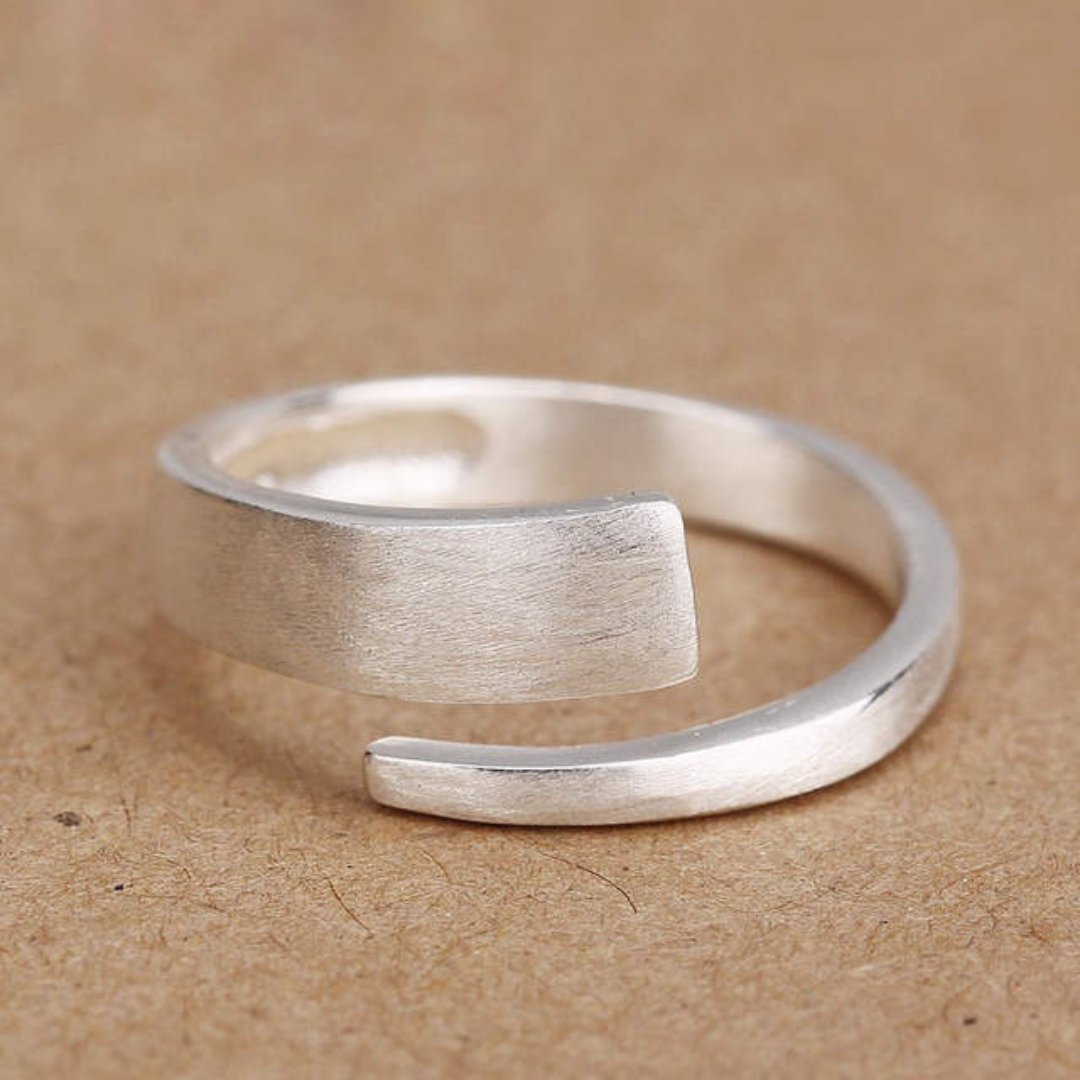 Bague ajustable simple en argent 925
