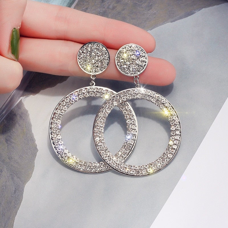 Boucles d'oreilles en Zirconium en Or et Argent