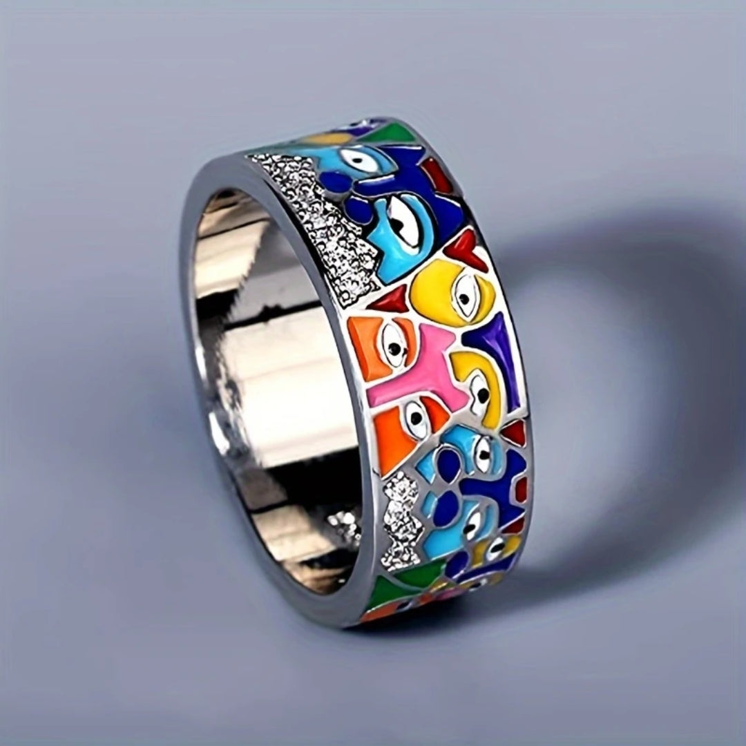 Bague en Argent Œil Coloré