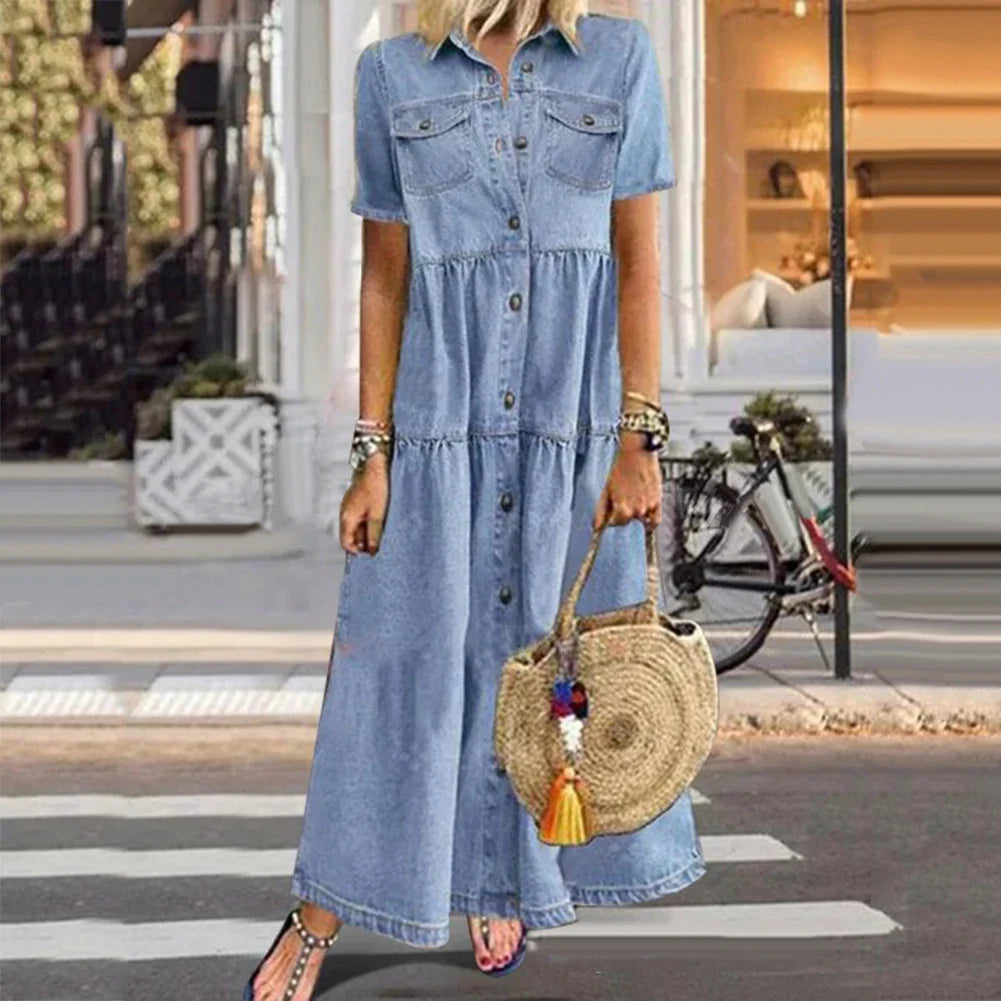 Julia | Robe en Denim Douce