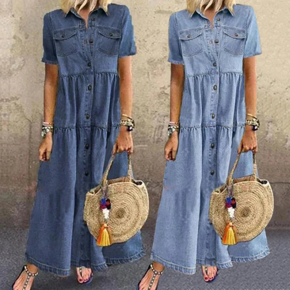 Julia | Robe en Denim Douce