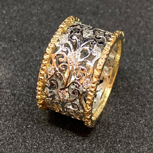 Mika - Bague en Zirconium Vintage