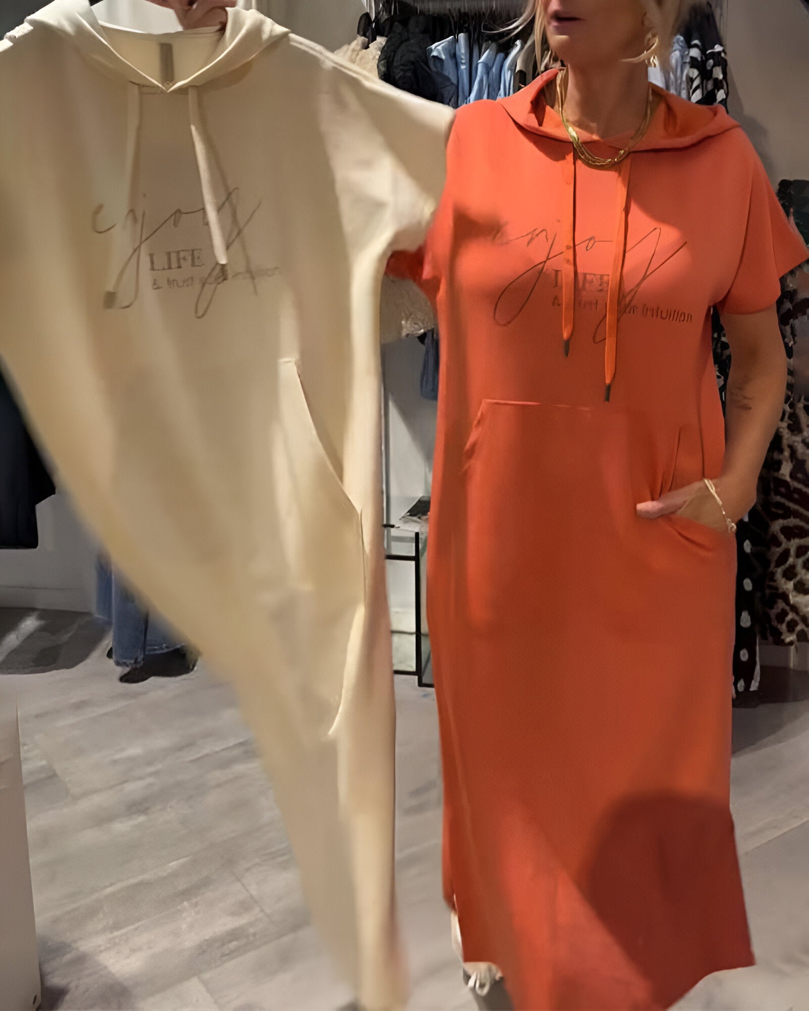 Monique | Robe Sweat Décontractée À Capuche