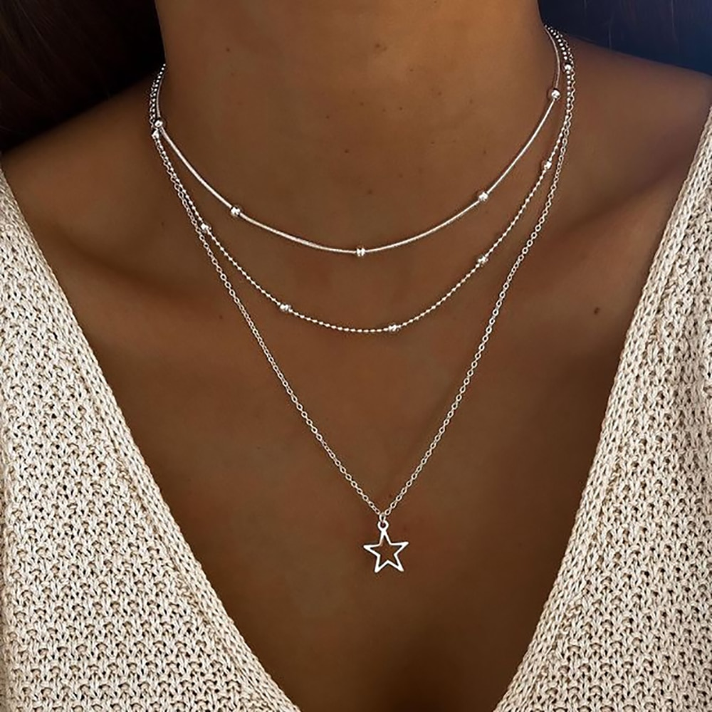 Collier Étoile Vintage en Argent