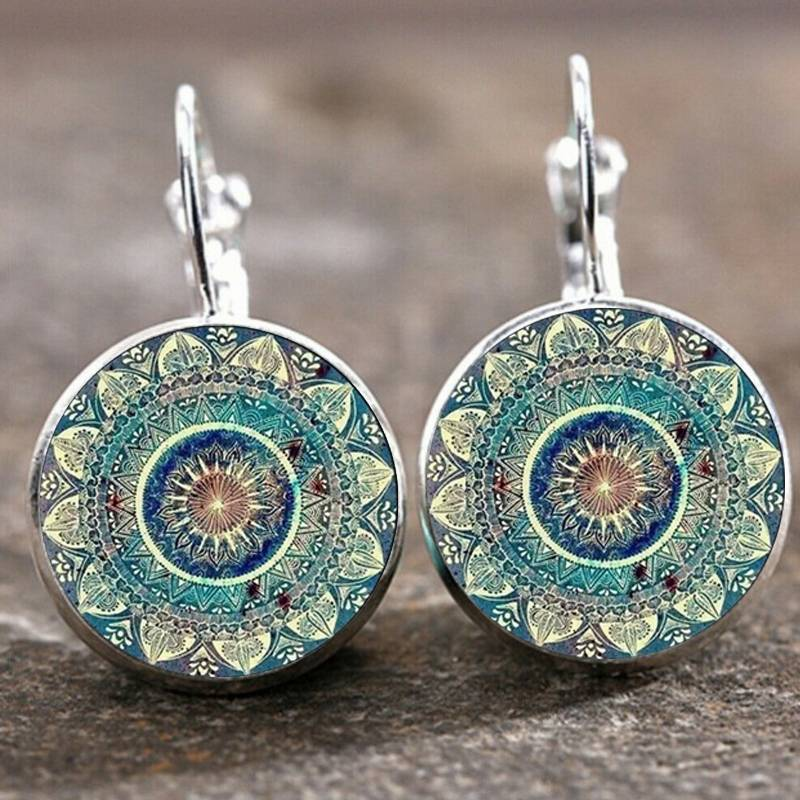 Boucles d'oreilles Mandala Ronde Vintage