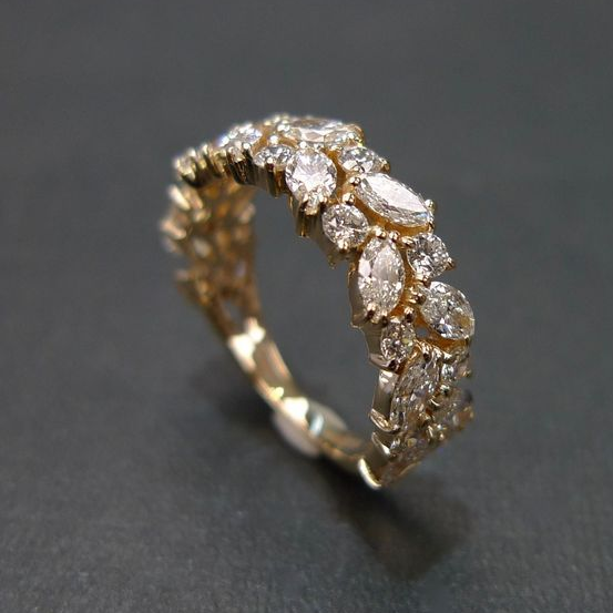 Bague Vintage Dorée Brillante