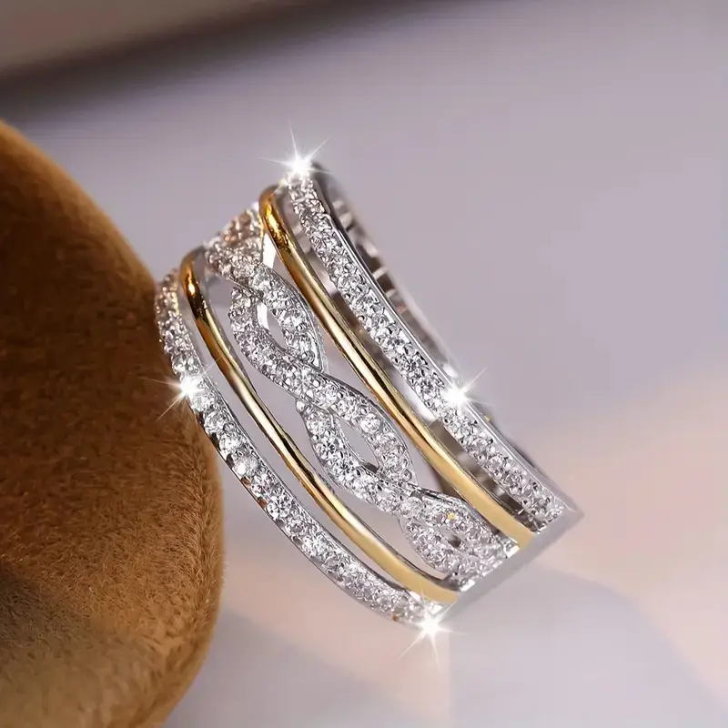 Bague en Zirconium Tressé Lumineux