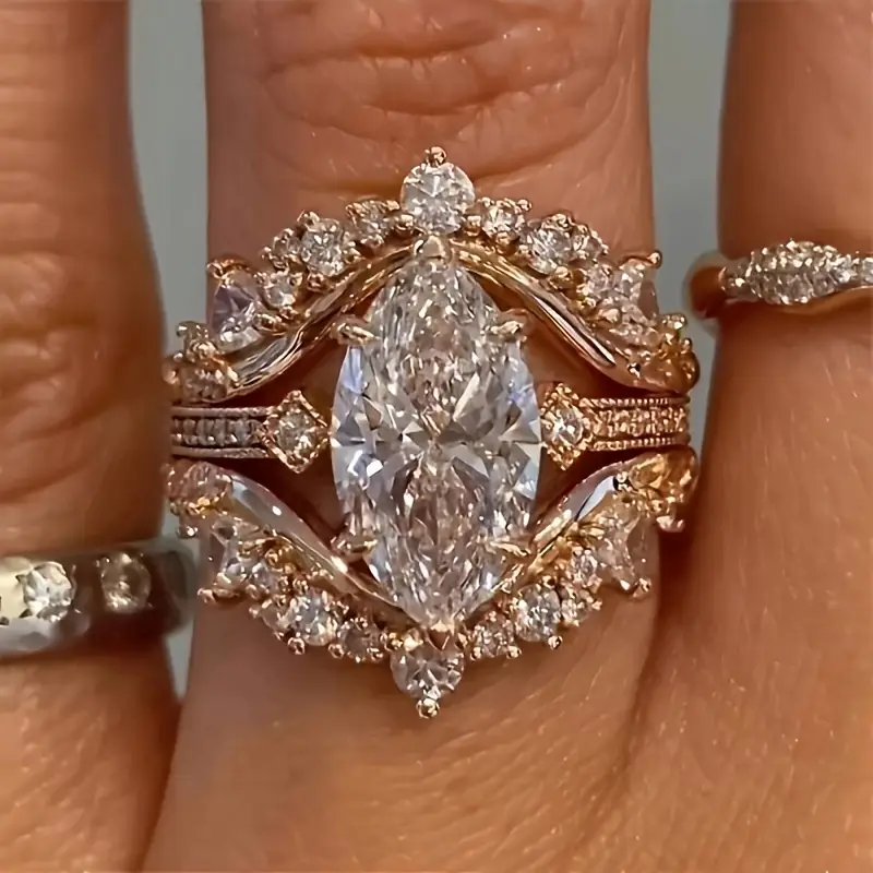 Bague en Rose Zirconia Élegante et Brillante