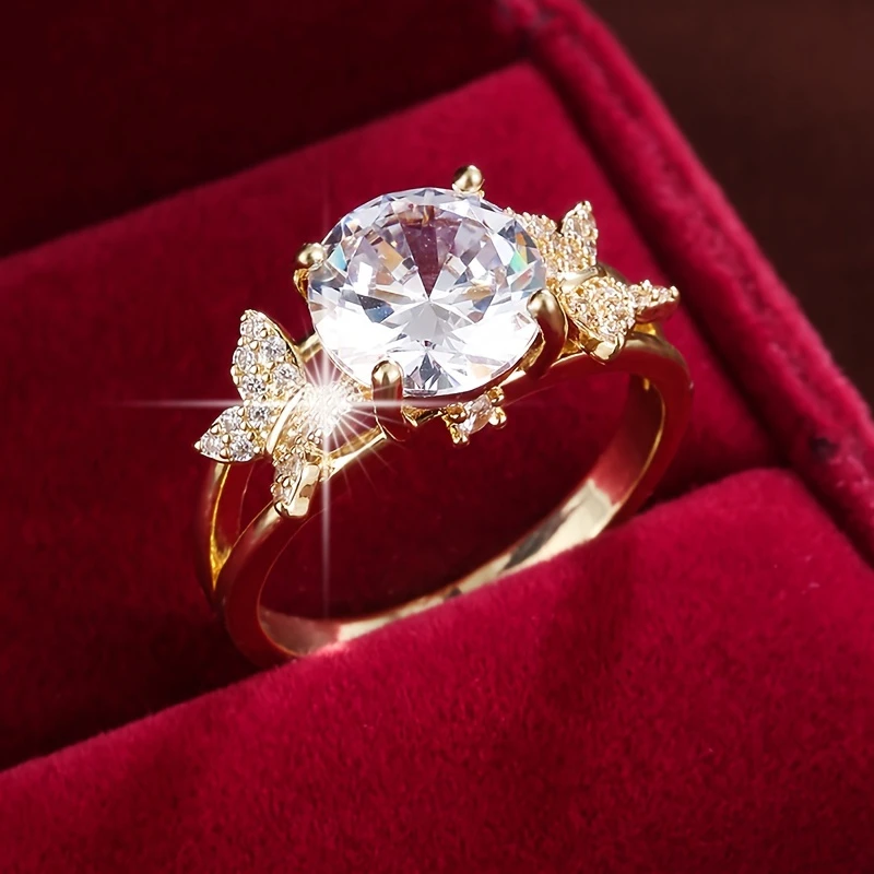 Bague en Or Papillon en Cristal