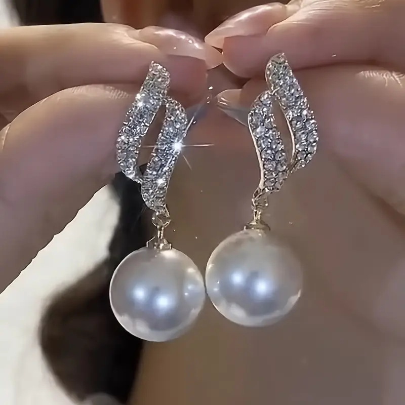 Boucles d'oreilles en zirconium à perles pendantes