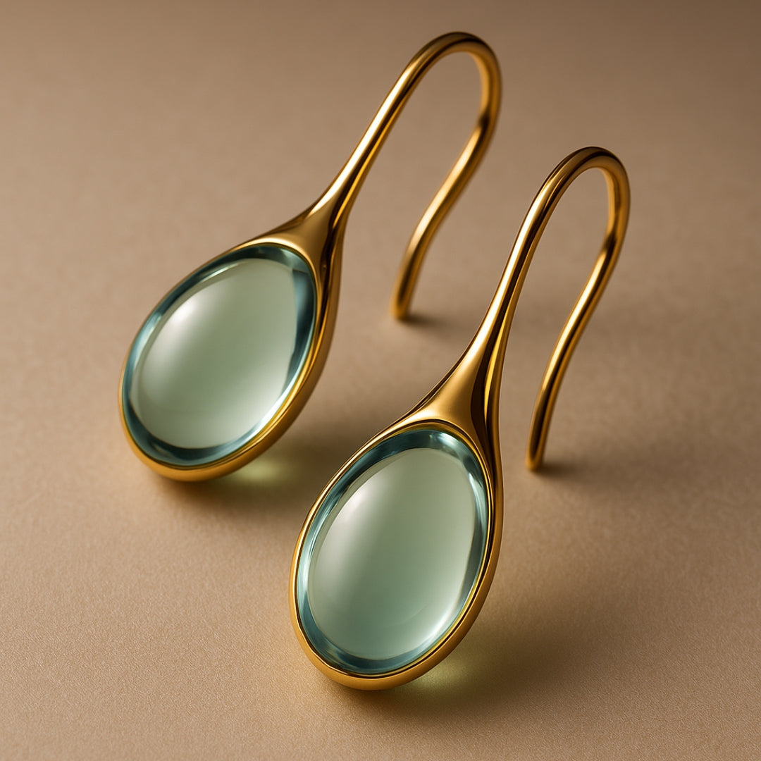 Boucles d'oreilles en cristal en or et en argent