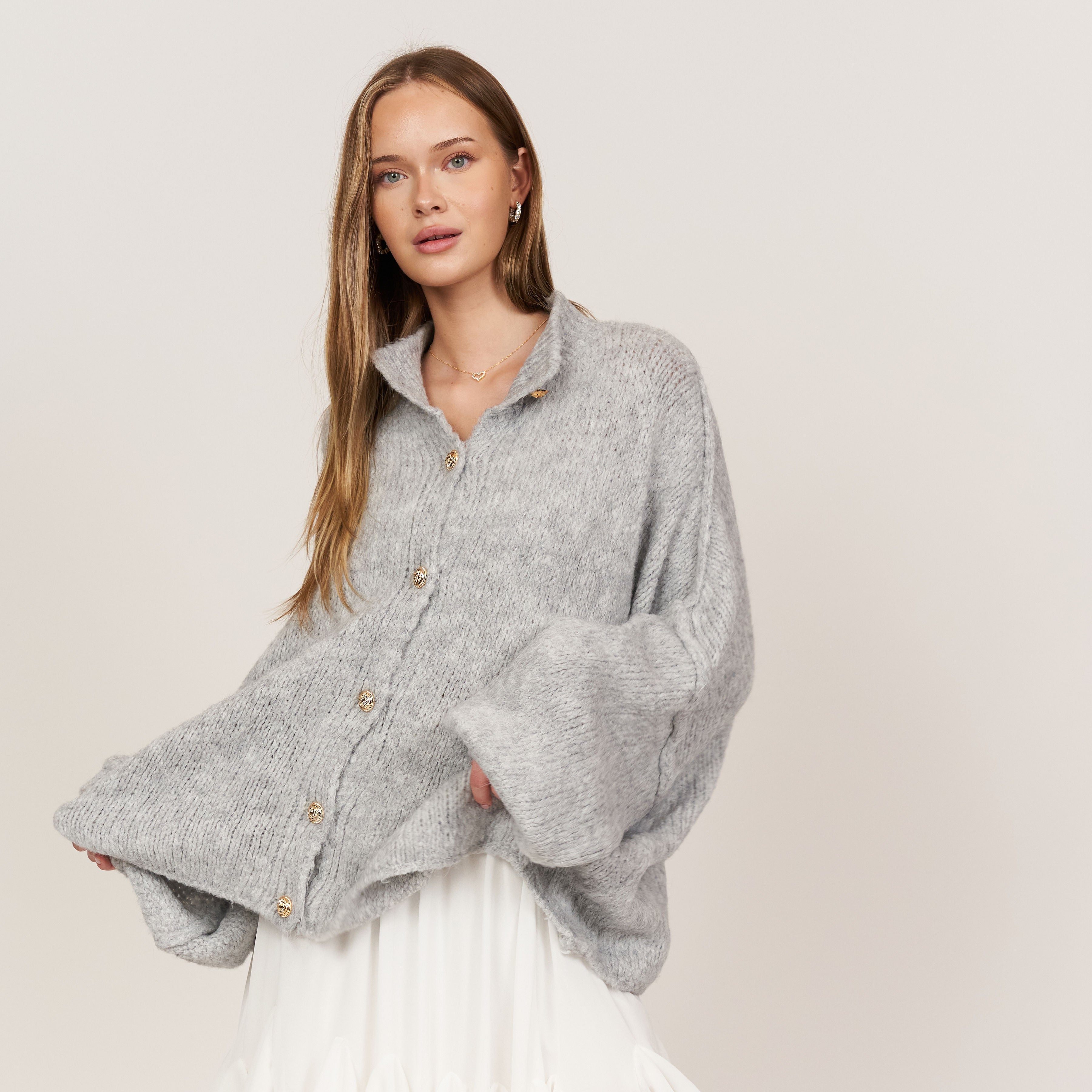 Clara™ – Veste en Tricot Oversize Décontractée