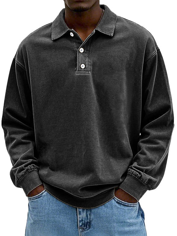 Matteo - Polo Casual à Manches Longues pour Hommes