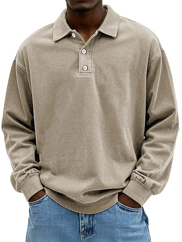 Matteo - Polo Casual à Manches Longues pour Hommes