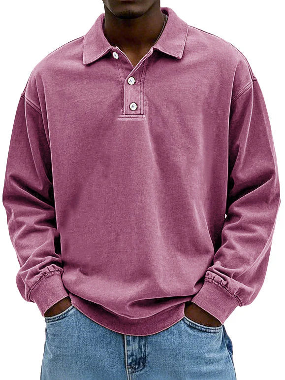 Matteo - Polo Casual à Manches Longues pour Hommes
