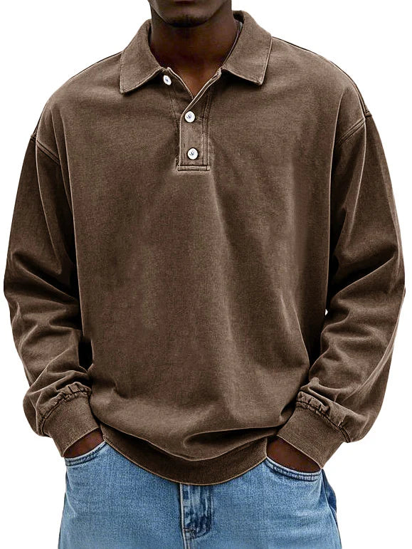 Matteo - Polo Casual à Manches Longues pour Hommes