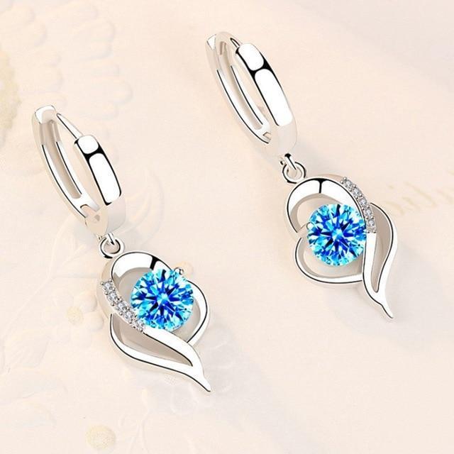 Boucles d'oreilles florales en argent sterling 925 et zirconia