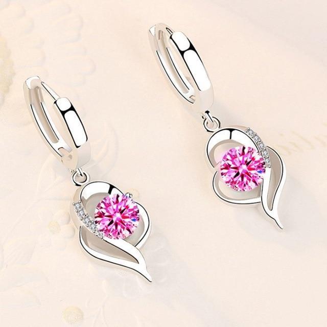 Boucles d'oreilles florales en argent sterling 925 et zirconia
