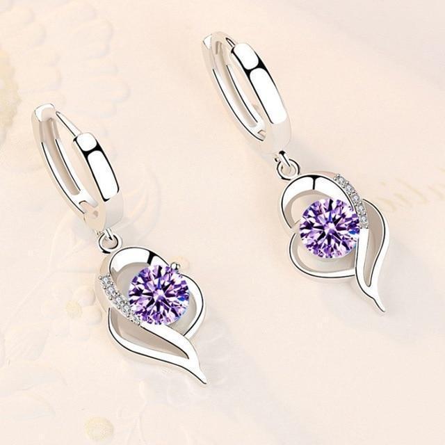 Boucles d'oreilles florales en argent sterling 925 et zirconia