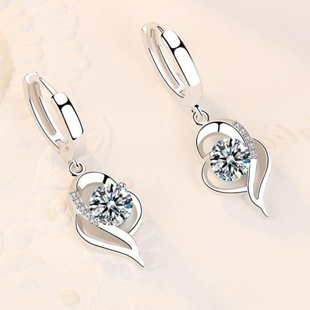 Boucles d'oreilles florales en argent sterling 925 et zirconia
