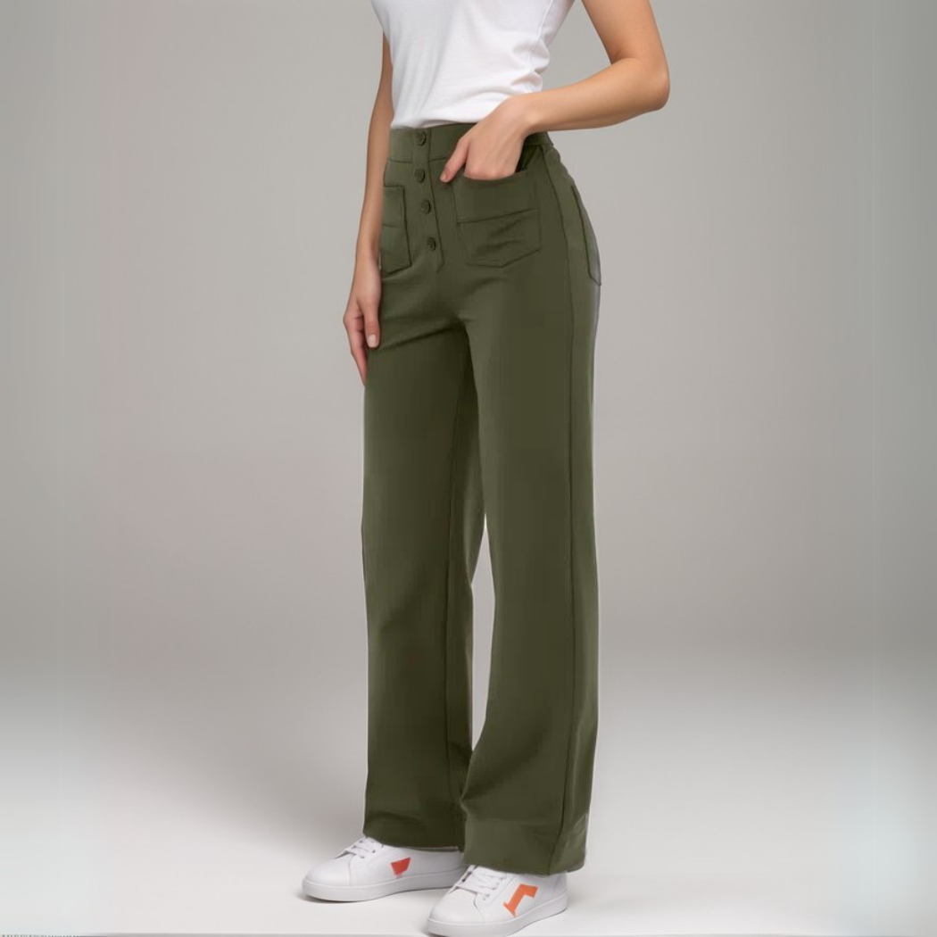 Elsa | Pantalon élastique taille haute | 1+1 GRATUIT