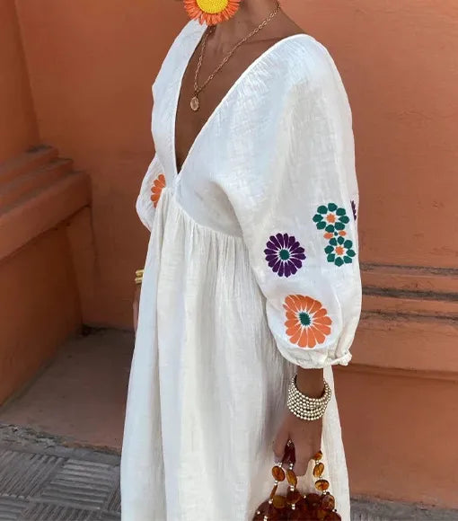 Maëlle™ | Robe Longue Brodée