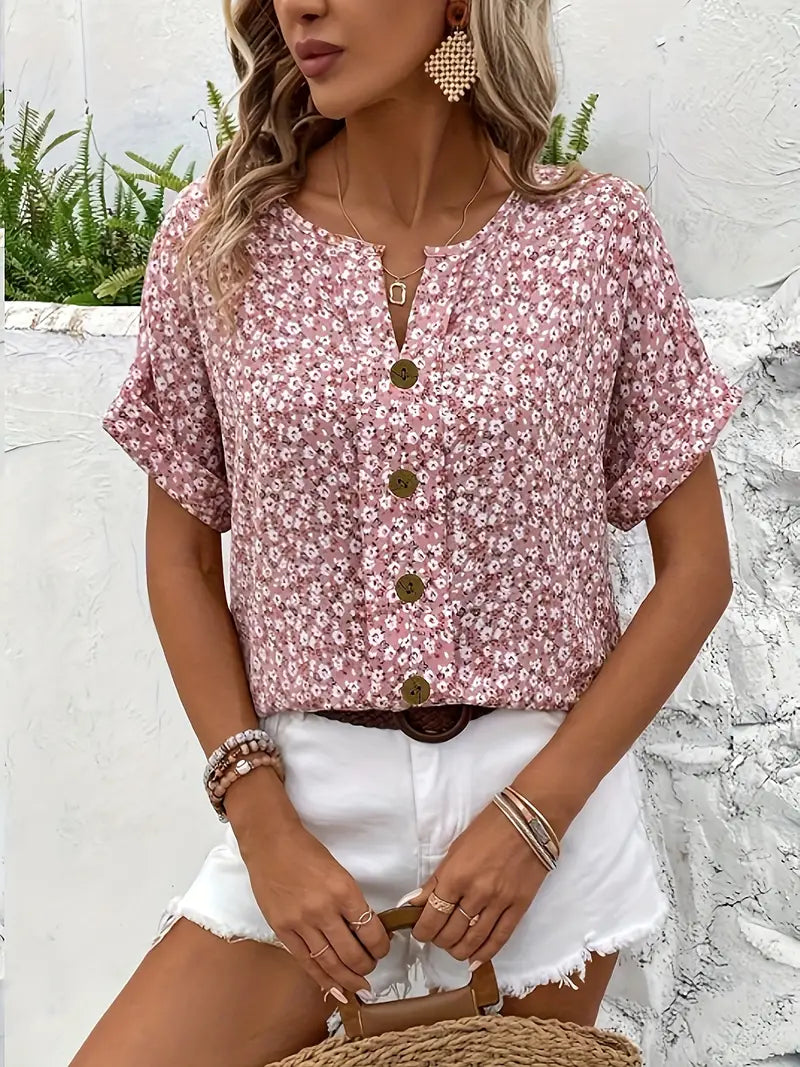 Mirelia™ – Blouse légère et florale pour un été tout en douceur