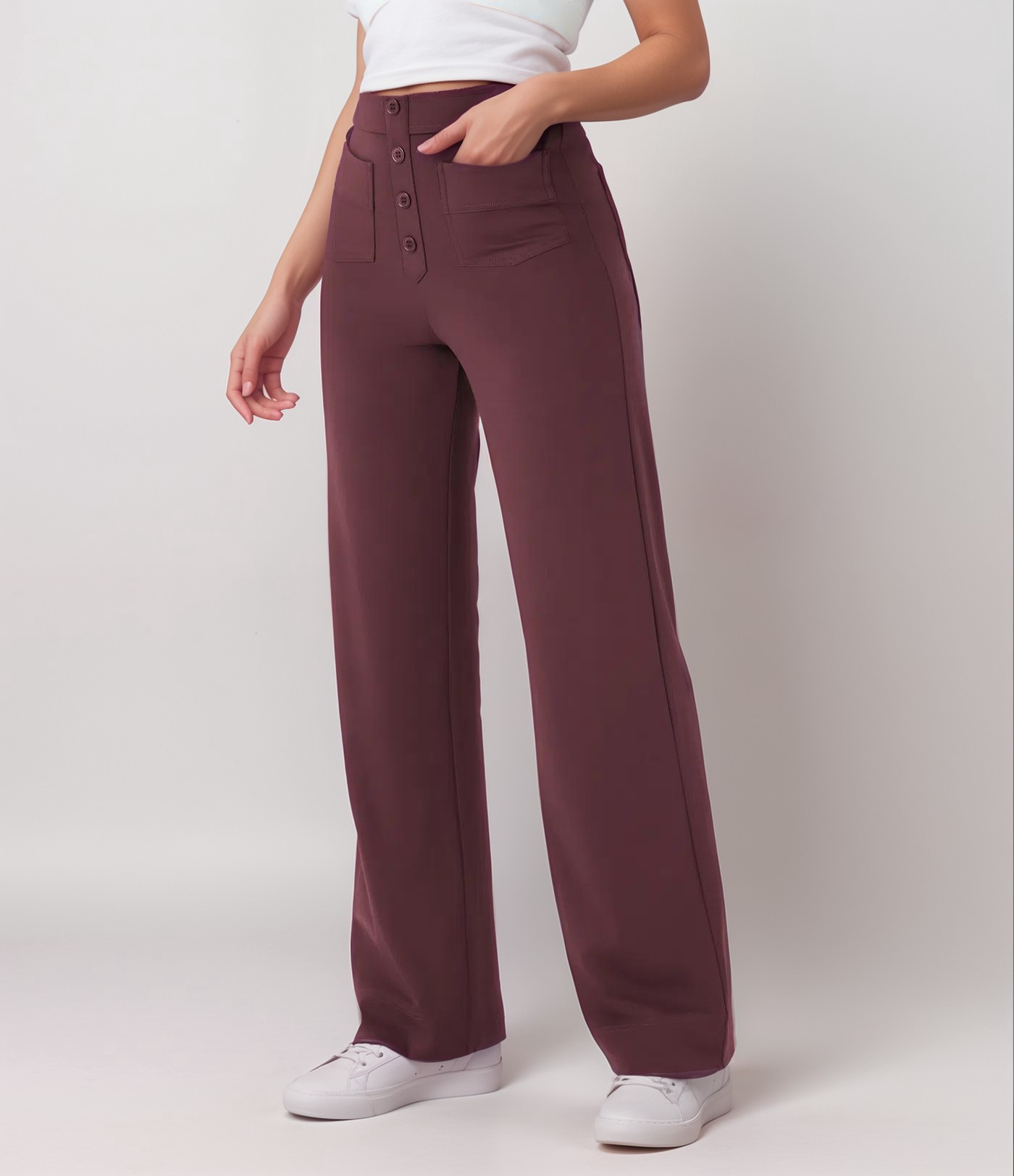 Elsa | Pantalon élastique taille haute | 1+1 GRATUIT