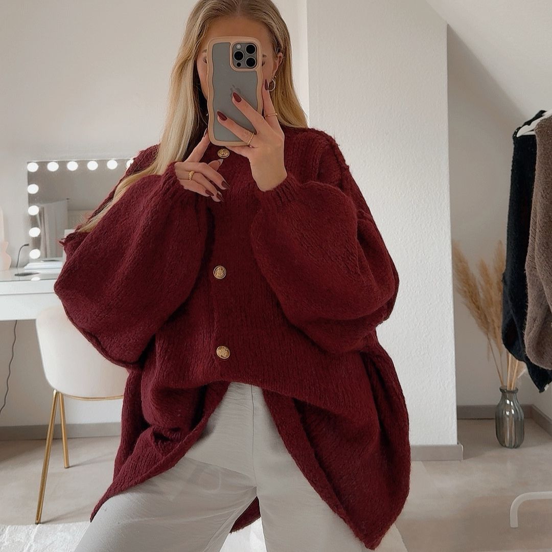 Clara™ – Veste en Tricot Oversize Décontractée