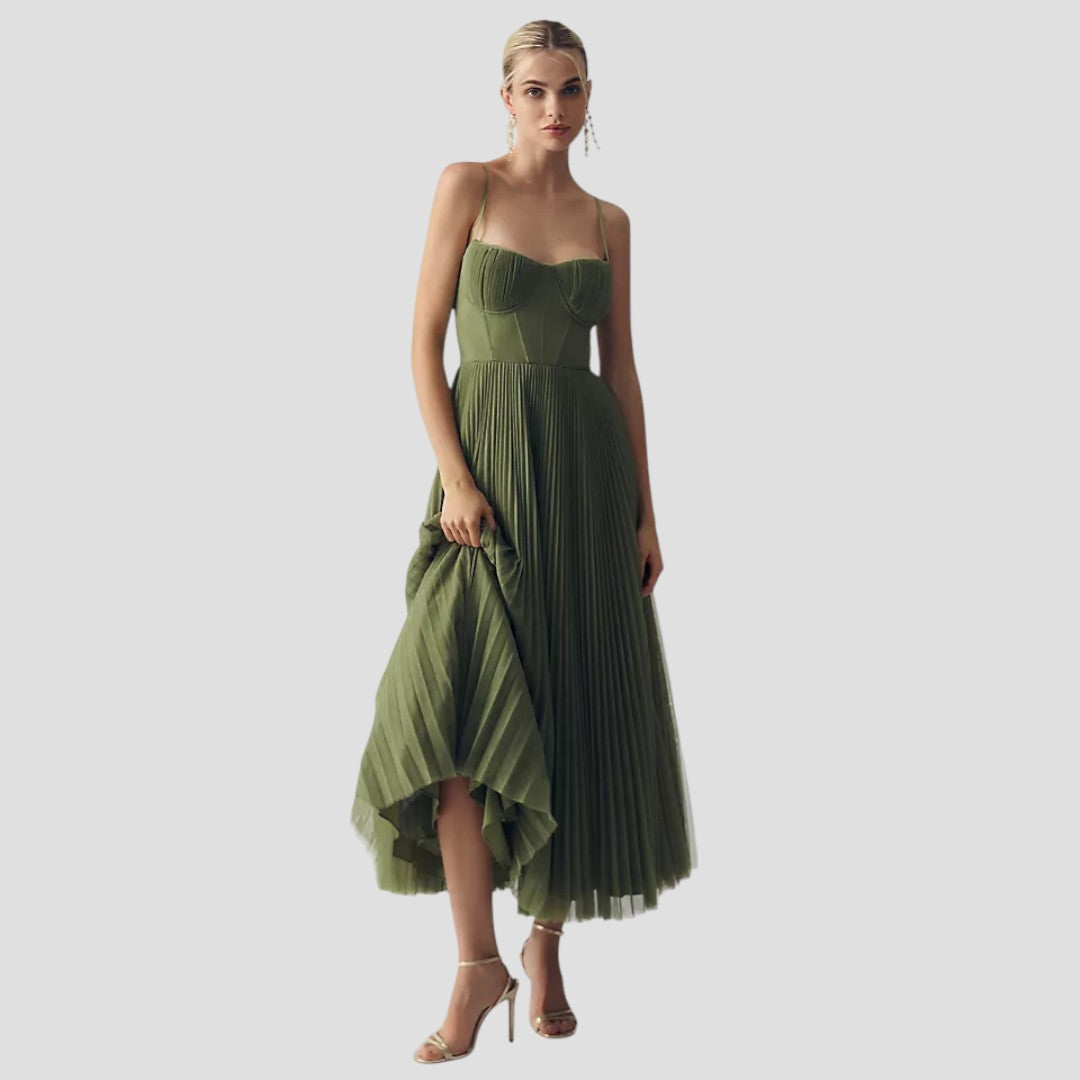 Karina™ – Robe en tulle plissé asymétrique pour occasions spéciales