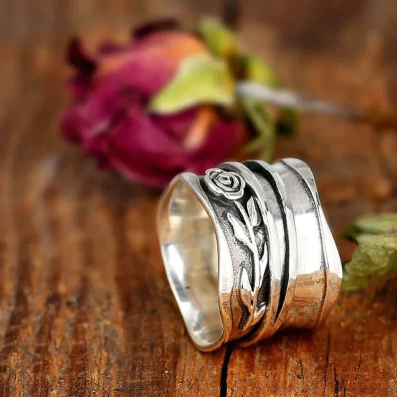 Bague Fleur en Argent Vintage