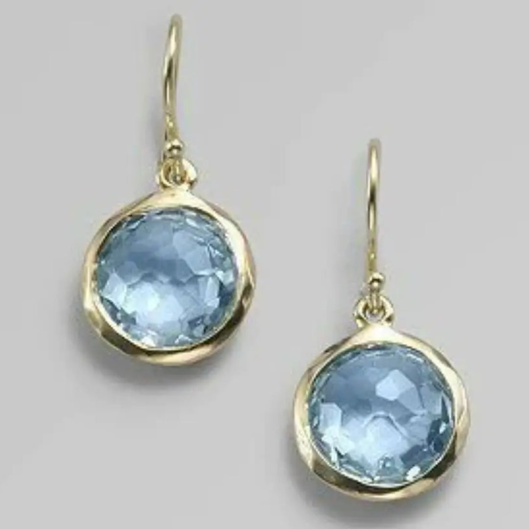 Boucles d'oreilles en cristal bleu clair vintage