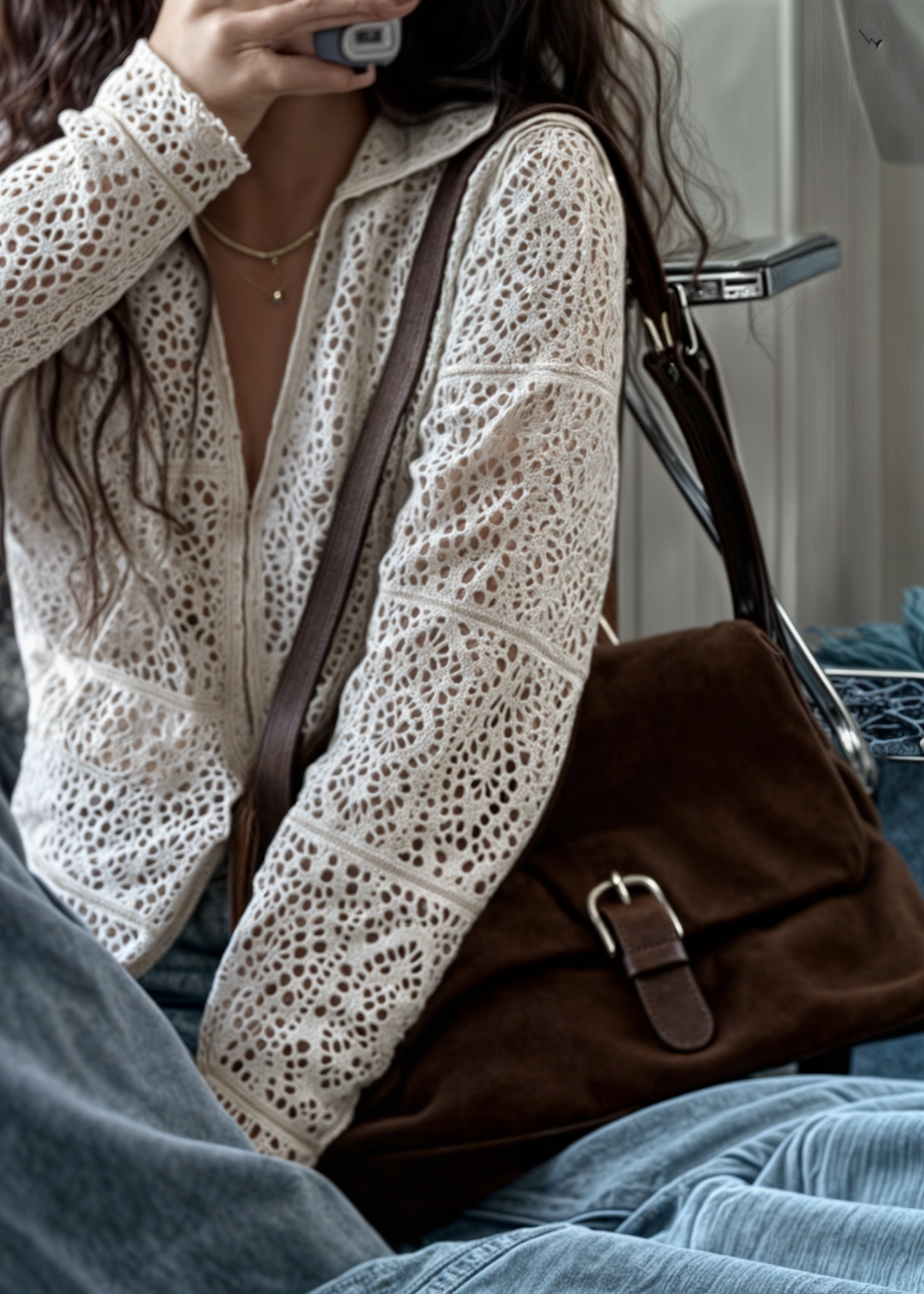 Ciel Suede Crossbody MM™ – Élégance Minimaliste pour Toutes Vos Journées