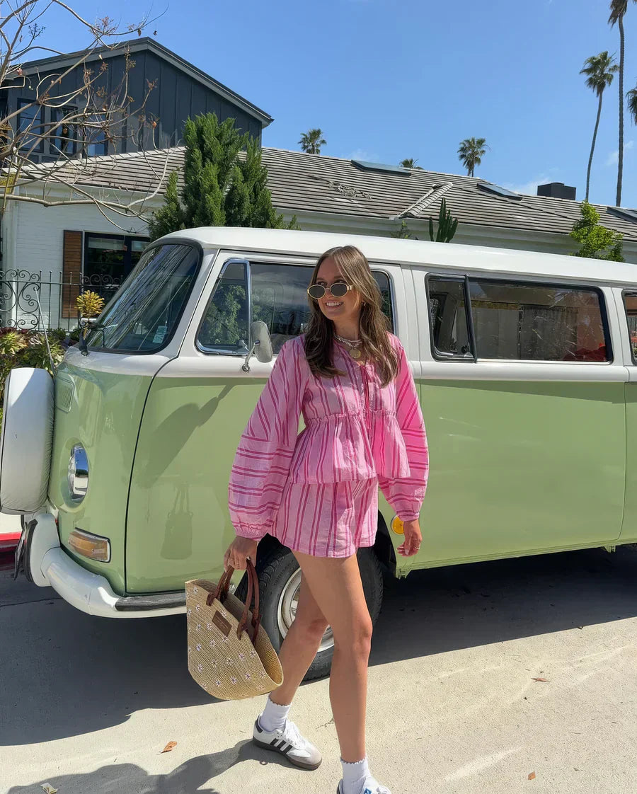 Katie | | Rayé Ensemble Short Et Blouse