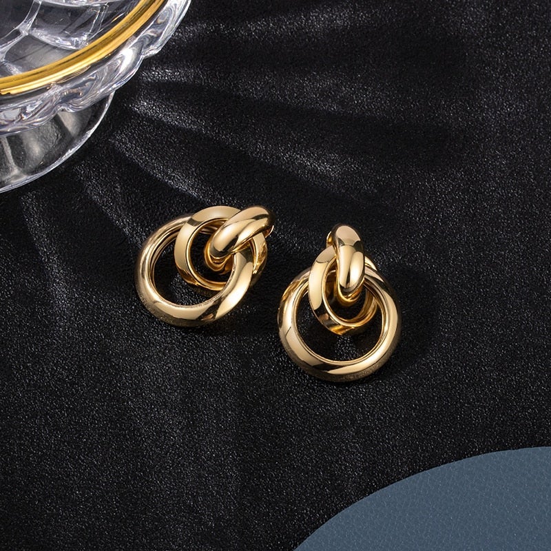 Boucles d'oreilles de luxe dorées