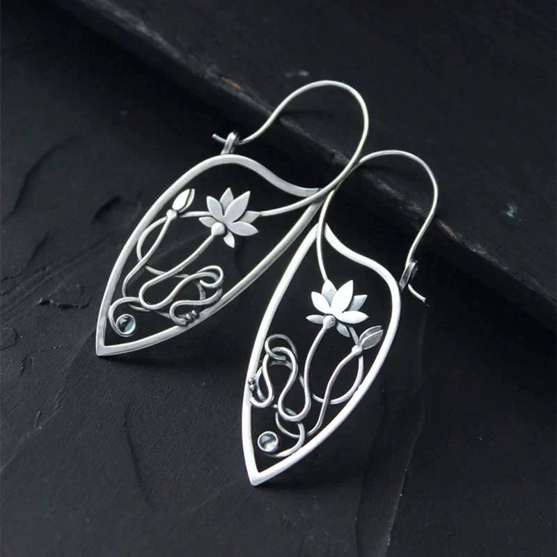 Boucles d'oreilles Fleur de Lotus en Argent Sterling