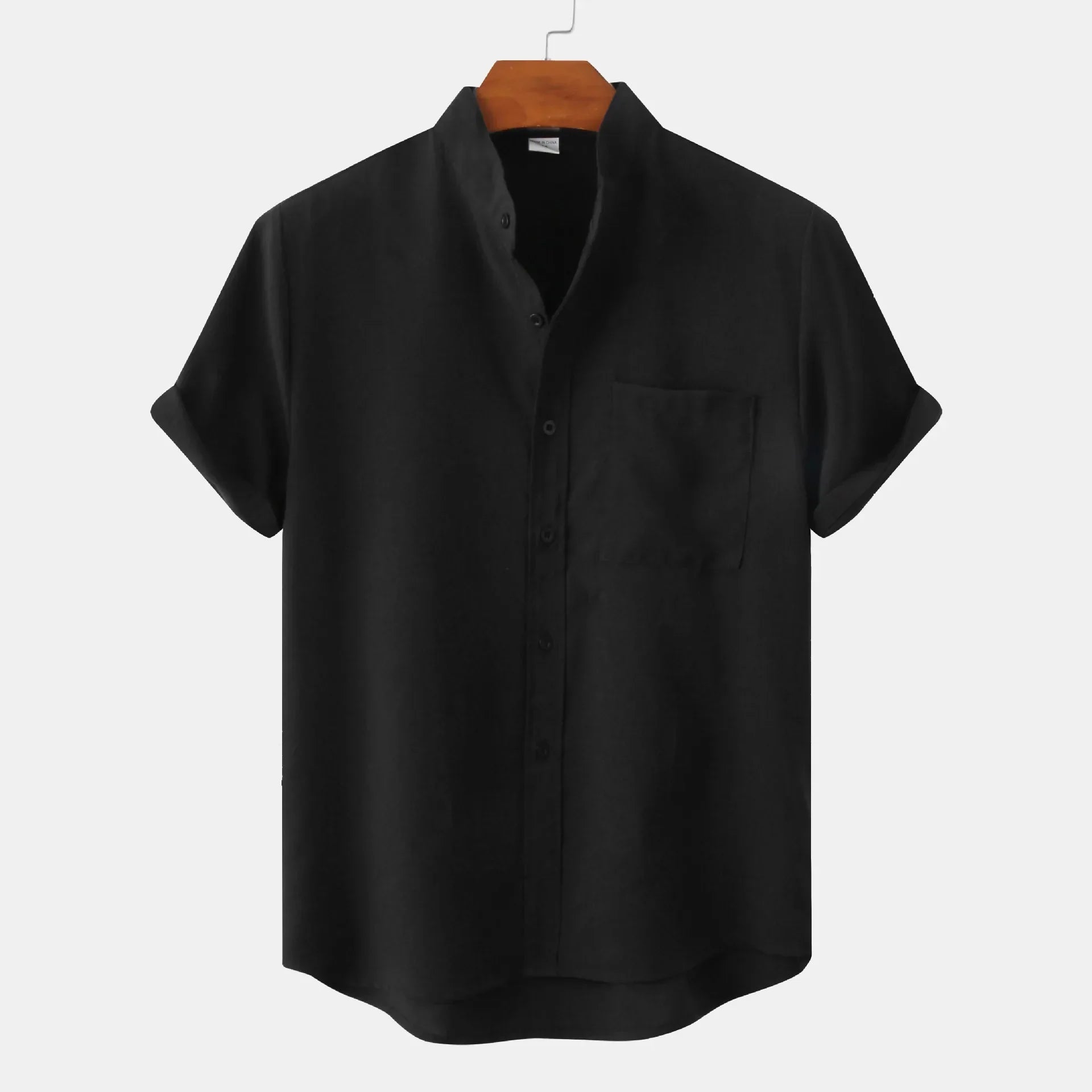 Marcelo™ – Chemise en lin légère sans col pour l'été