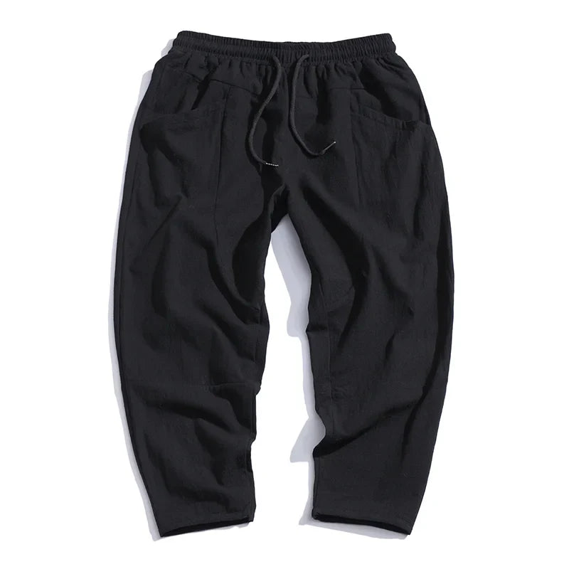 Tom™ – Pantalons croppés urbains en coton-lin respirant