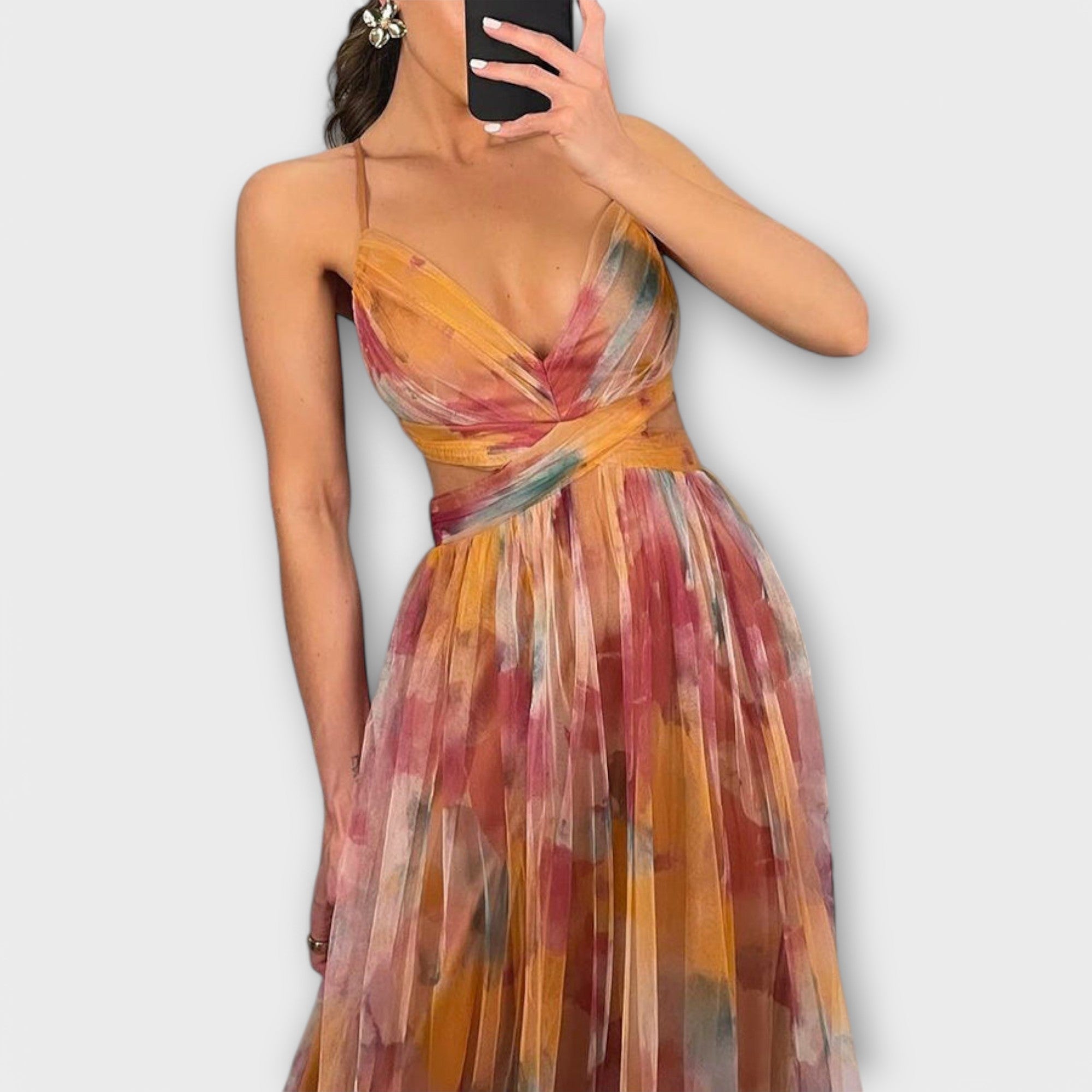 Robe Maxi Annai Mesh - Élégante et Flatteuse