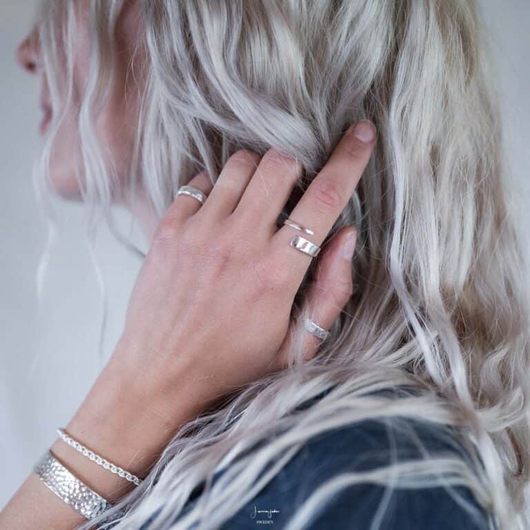 Bague ajustable simple en argent 925